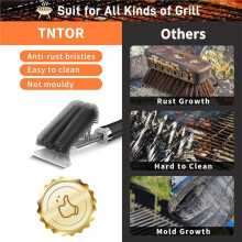 18" Adjustable Handle BBQ Grill Brush for Outdoor Grill, for Grill/Charcoal Grill Cleaning-Grill Gifts for Men/Dad, 1PC