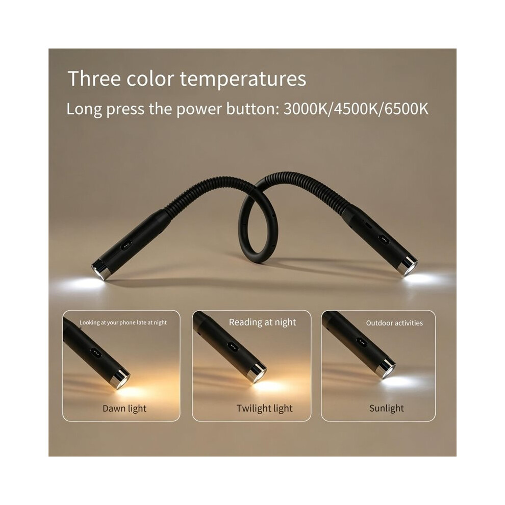 Led Neck Reading Rechargeable Book 3 Colors & 3 Brightness, Flexible Hands-Free Reading Lamp Light 6031396531339