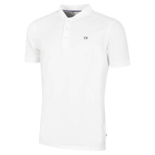 (S, White) Calvin Klein Mens 2026 Blade Collar Campus Golf Polo Shirt