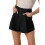 Women Solid Color Casual Shorts Black S 2