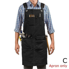 (H) Heavy Duty Waxed Canvas Apron Multifunctional Canvas Work Apron Woodworking