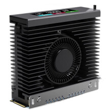 Chłodnica Dysku SSD S50 M.2 2280 z Inteligentną Kontrolą Temperatury, Wentylatorem Turbinowym PWM, Kolorowym Ekranem IPS MCU, Czarna