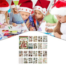 Scrapbooking Stickers Kit Scrapbooking Ledger Decorative Sticker Material Kit Vintage Christmas Patterns Tool B