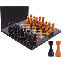 Juego de Ajedrez de Mármol para Adultos 15" Hecho a Mano en Onice Negro y Verde con 32 Piezas, 2 Reinas Extra