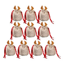 10 Sacchetti con Corna di Natale, Sacchetti di Caramelle Carini, Confezione Regalo, Decorazione Navidad, Borsa A