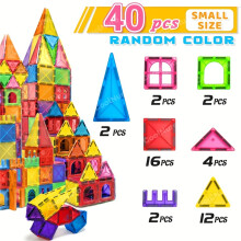 (40pcs) Magnetische blokken 3D-magneetbouwstenenset |STEM Educatief speelgoed, stapel- en puzzelspeelset, ideaal