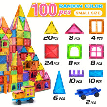 (100pcs) Magnetische blokken 3D-magneetbouwstenenset |STEM Educatief speelgoed, stapel- en puzzelspeelset, ideaal