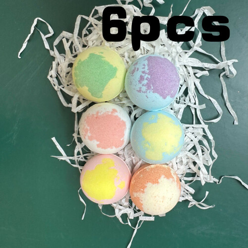 (6pcs Random) Bubble Bath Balls, 30g Each, Randomly Assorted in Gift Box, Handmade