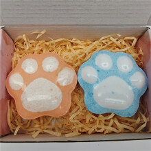 (2 pcs of mint and grapefruit) Leuke hondenpootvormige badbommen voor geurige bubbelbaden, voor teennagels en voetreiniging