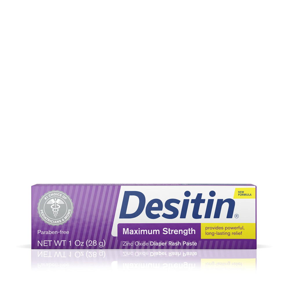 Desitin Diaper Rash Ointment Maximum Strength Original Paste For Diaper Rash, 1 Oz