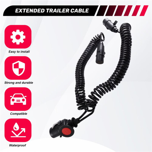 Extended Trailer Cable, Power Cord Connection Cable, 15-Core to 7-Core for 2