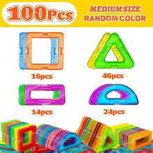 (100pcs) Magnetische bouwstenen voor kinderen, set van 40/80/100 stuks, stemonderwijs, bouwspeelgoed, ABS-materiaal, beter