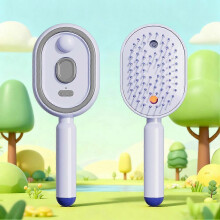 (Pink) Electric Steam Hair Brush with Nano-Mist Hydration - Anti-Static Detangling Scalp Massager for Frizzy Hair & Travel Care