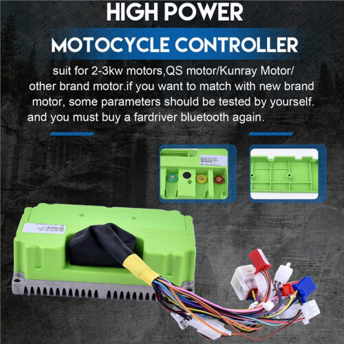 Fardriver Controller 48V-72V 80A 3KW Sine Wave Controller with  for , Electric Motorcycle, Go Kart 2