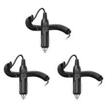 3X Cavo di Alimentazione per Caricabatteria da Auto 12V Universale 5,5X2,1 mm per Accendisigari con Fusibile 3A Integrato con Indicatore Luminoso