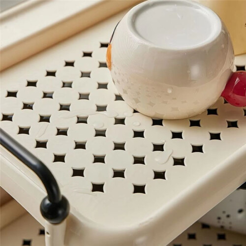 Drain Cup Holder Entrance Storage Rack Space Saving Storage Rack Double Cup Holder 2