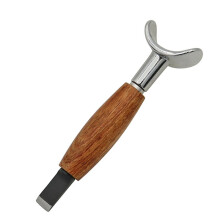 Carving Rotary Knife Handmade DIY Stainless Steel Pear Wood Handle with Adjustable Height Vegetable Tanning Tool
