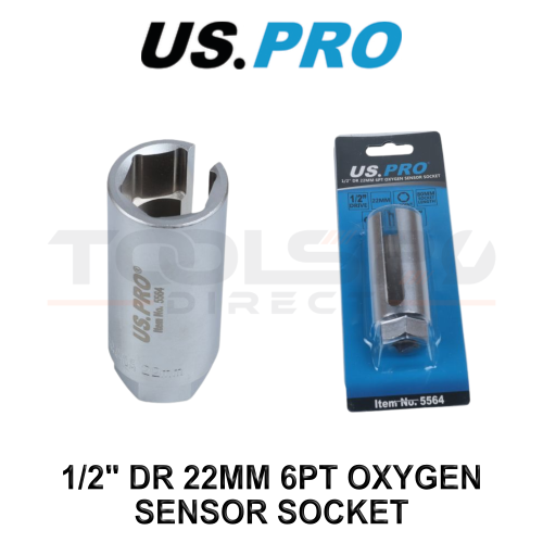 us pro US PRO Tools 1/2" Dr 22mm 6pt Oxygen Sensor Socket 80mm 5564