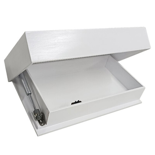 Étagère Murale Dissimulée en Bois avec Compartiment Secret, Blanche