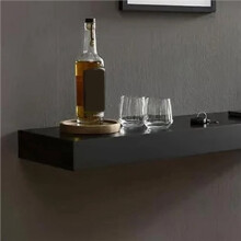 Wooden Concealed Floating Shelf with Secret Compartment Storage Rack Wall-Mounted Hidden Shelves Black