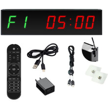 LED Fitness Timer Type-C Plug-in Digital Countdown Clock Aluminum Alloy with Hook for Competition Training US Plug