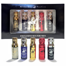 Beverly Hills Polo Club 5 Piece Mini Gift Set Exclusive for Men, EDT Eau De Toilette 5 Mini 0.5oz Bottles