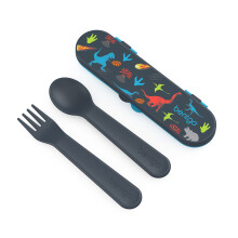 Set di Posate Bentgo Kids - Forchetta, Cucchiaio e Custodia - Materiali Senza BPA, Manici Ergonomici, Lavabile in Lavastoviglie