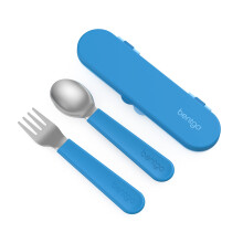 Set di Utensili in Acciaio Inossidabile Bentgo Kids - Forchetta, Cucchiaio & Custodia - Acciaio Inossidabile BPA-Free