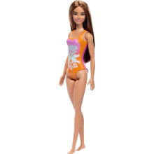 Barbie Fashion & Beauty Puppe Strand mit Orangem Badeanzug