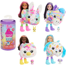 Barbie Chelsea Cutie Reveal Farbtraum-Serie Kleine Puppe & Zubehör, Tierkostüm & 6 Überraschungen