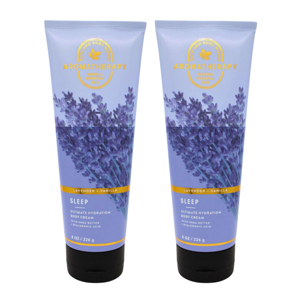 Bath & Body Works Cream/Lavender Ultra Shea Body 8Oz Each, Pack Of 2 ( Vanilla)