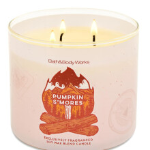 Candela 3-Wick Pumpkin S'Mores Bath & Body Works, 14.5 oz, Fragranza Cioccolato e Marshmallow