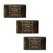 Bath & Body Works Sapone Nettoffiante al Burro di Karité Vanilla Noir - 3 Pezzi - Vaniglia, Ambra & Sandalo - 5 oz Ognuno