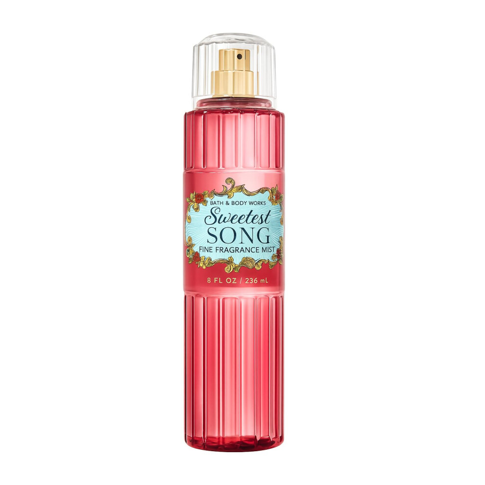 Bath & Body Works Sweetest Song Fine Fragrance Mist 8 Fl Oz | Floral & Fruity Body Spray With Raspberries, Jasmine, Musk