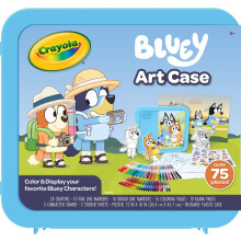 Crayola Bluey Create & Color Art Case (75+pcs), Bluey Coloring Pages & Stickers, Holiday for Girls & Boys, Art Kit for Kids, Ages 5+
