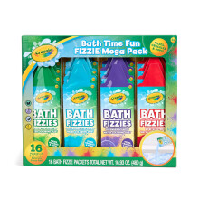 Crayola Bath Fizzies 16 Deluxe Pack, Refreshing Scented Colorful Bath Fizzers for Boys, Girls, & Tweens, 16 Total Fizzies in 4 Assorted Scents & Color