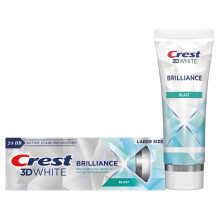 Crest 3D White Brilliance Blast Teeth Whitening Toothpaste, 4.6 oz, Anticavity Fluoride Toothpaste, 100% More Surface Stain Removal, 24 Hour Active St
