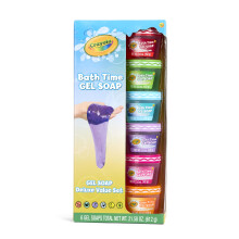 Crayola Bath Time Slime 6 Piece Set, Soaps with Slime Texture & Consistency, Multi Color Bath Soap 6 Pack / 3.6 oz Each, Colors Included: Red, Green,