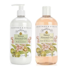 Crabtree & Evelyn Gel Douche et Lotion Corps Huile Amande Douce (500 ml chacun)