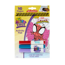 Crayola Color & Erase Reusable Activity Pad - Spidey and His Amazing Friends, Erasable Coloring Pages, Spiderman Toy for Toddlers, Travel Activity