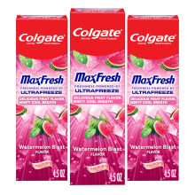 Colgate Max Fresh Anticavity Tandpasta met Ades voor de Mond, 3 Pack, Watermeloen Blast met Munt