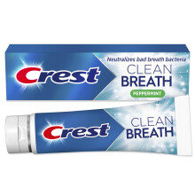 Crest Toothpaste Clean Breath Peppermint 4.6oz - Neutralizes Bad Breath, Antibacterial Protection, Fights Cavities, Freshens Breath, Gently Whitens