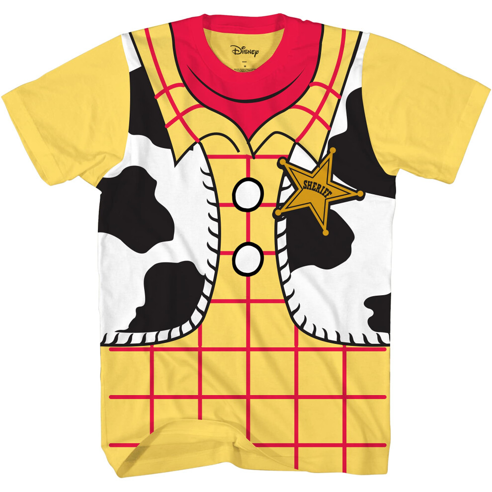 Disney Toy Story I Am Woody Cowboy Costume Boys Youth T-Shirt(Md, Yellow)