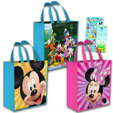 Disney Mickey & Minnie Maus Tragetaschen Set - 3 Klassische Wiederverwendbare Einkaufstaschen