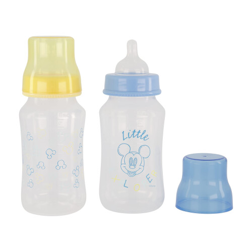 Disney Disney Mickey Mouse Babyflaschen 11 oz für Jungen oder Mädchen | 2er Pack mit Deckel