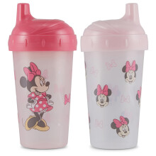 Sippy Cups für Mädchen | 10 oz Minnie Mouse Becher 2er Set mit Strohhalm und Deckel | Robuste blaue auslaufsichere Trinkflasche