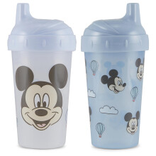 Sippy Cups für Kleinkinder | 10 Unzen Mickey Sippy Cup 2er Pack mit Strohhalm und Deckel | Robuste blaue auslaufsichere Trinkflasche