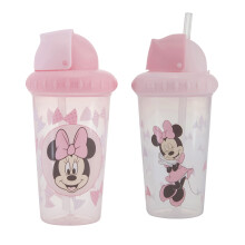 Disney Trinkbecher für Kleinkinder | 10 Unzen Sippy Cup Set mit Strohhalm und Deckel | Robuste blaue auslaufsichere Wasserflasche