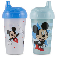 Sippy Cups för Små Barn | 10 Unces Mickey Mouse Sippy Cup Paket med Två | Hållbar Blå Vattentäta Flaskor