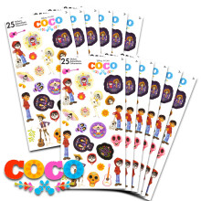 Disney Coco Party Geschenke für Jungen & Mädchen Bundle ~ 12er Pack Coco Stickerblätter für Kindergeburtstagsfeiern